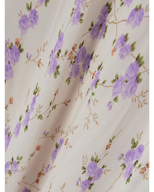 Robe Longue En Crêpe De Chine À Imprimé Fleuri Madara LoveShackFancy en coloris White