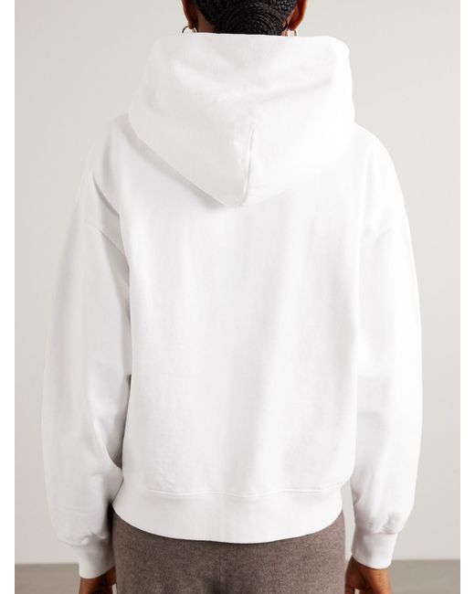 Sporty & Rich White '47 And New York Yankees Appliquéd Cotton-Jersey Hoodie
