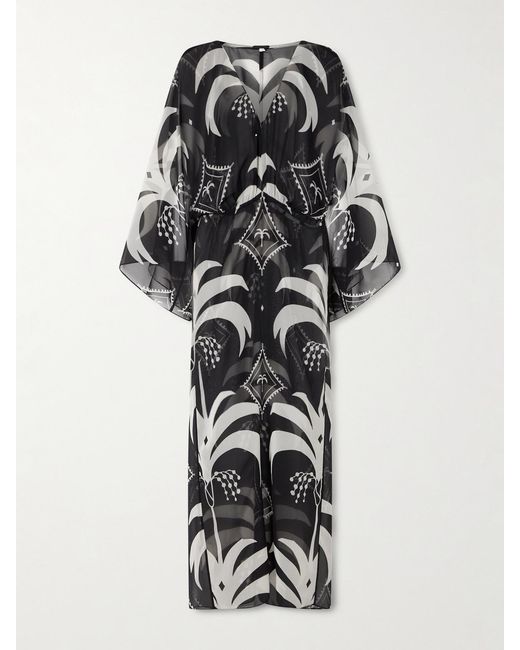 Robe Longue En Mousseline Imprimée Johanna Ortiz en coloris Black