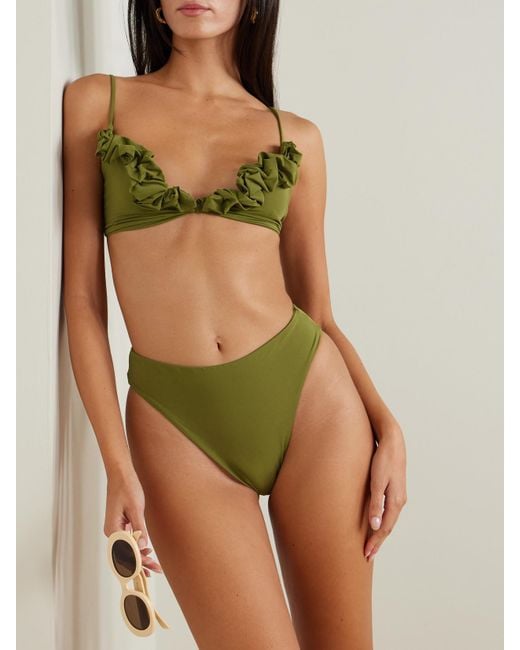 Maygel Coronel Green Krassi Ruffled Bikini
