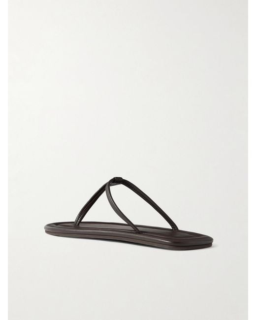 St. Agni Brown T Leather Sandals