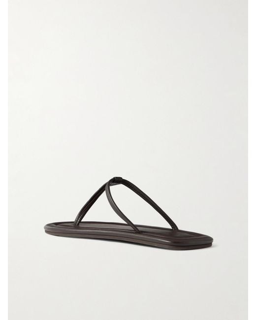 St. Agni Brown T Leather Sandals