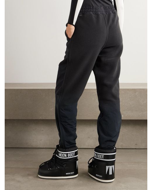 Moncler Black Shell-Paneled Fleece Tapered Sweatpants