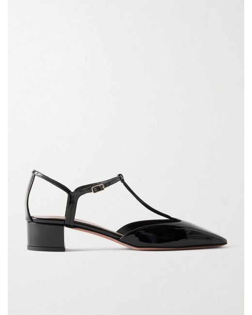 Aquazzura Black Sorbonne 35 Patent-Leather Pumps