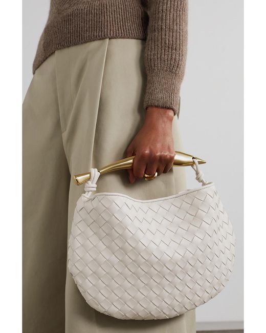 Bottega Veneta Gray Sardine Small Intrecciato Leather Tote