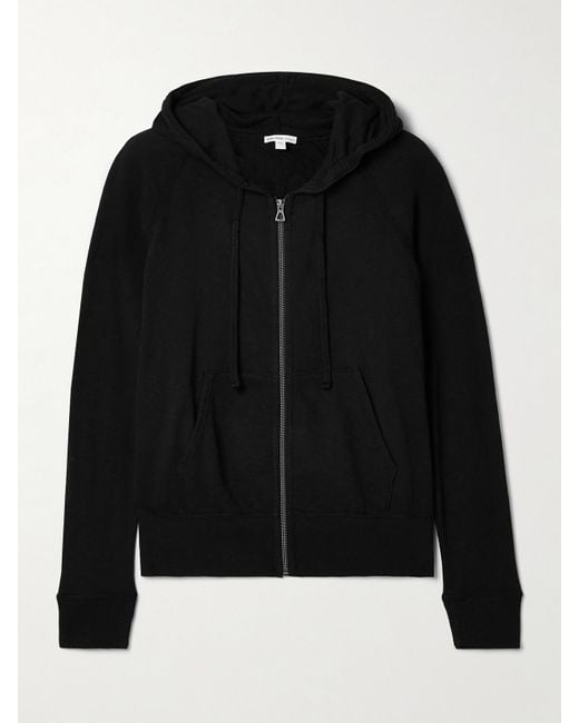James Perse Black Vintage French Cotton-Terry Hoodie