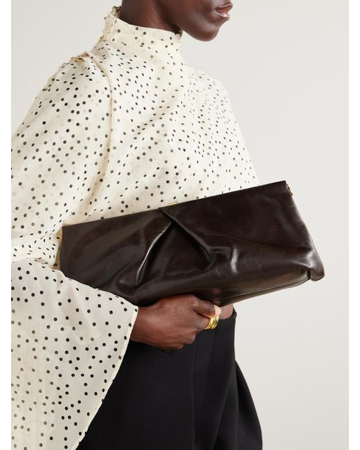 Dries Van Noten Brown Clutch Aus Leder