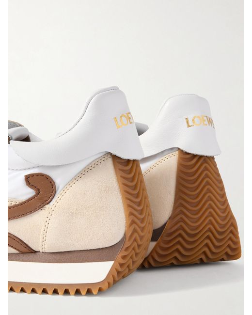Loewe Natural Flow Runner 2.0 Leather-Trimmed Shell And Suede Sneakers