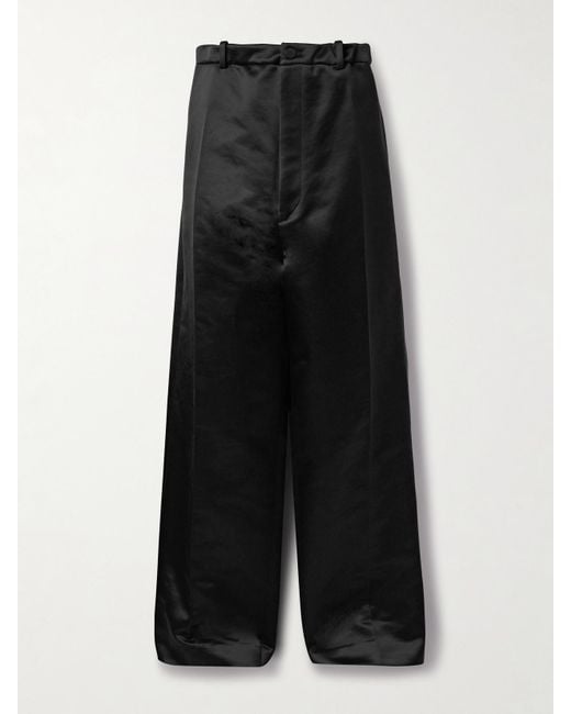 Balenciaga Black Hose Mit Weitem Bein Aus Satin Aus Einer Baumwollmischung