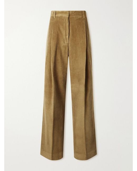Rohe Natural Ted Cotton-Corduroy Wide-Leg Pants