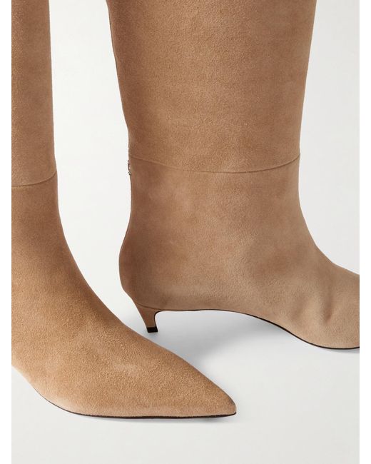 Jimmy Choo White Maxima 35 Suede Knee Boots