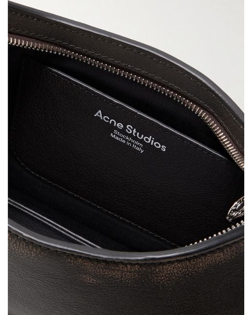 Acne White Platt Mini Schultertasche Aus Strukturiertem Leder Mit Verzierungen