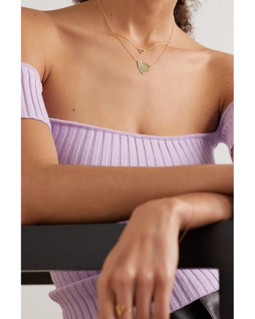 Jennifer Meyer Natural Small Open Heart 18-Karat Diamond Necklace