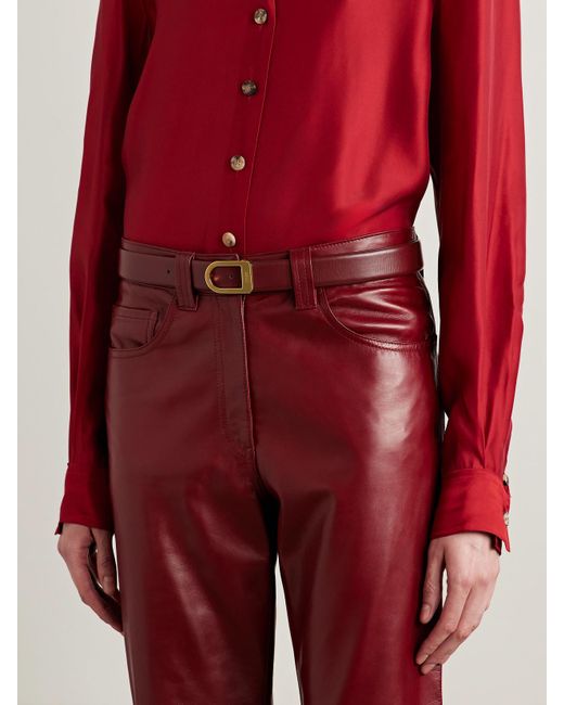 Khaite Brown Saddle Leather Belt