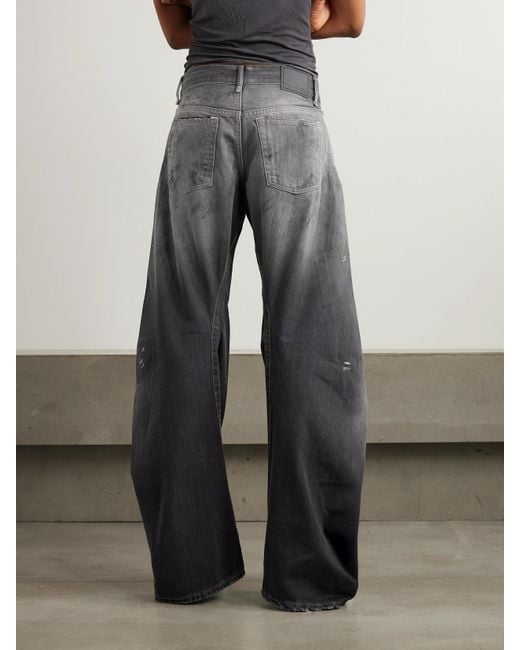 Acne Gray 2006 Paint-Splattered Low-Rise Barrel-Leg Jeans