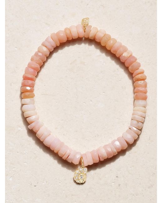 Sydney Evan Natural Small Nautilus Shell 14-Karat, Opal And Diamond Bracelet