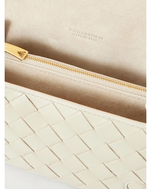Bottega Veneta Natural Notturno Intrecciato Leather Shoulder Bag