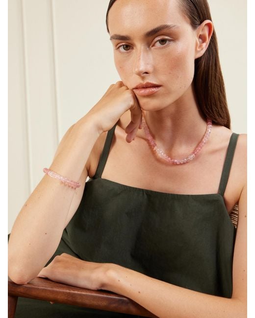 JIA JIA Natural Oracle 18-Karat Rose Quartz Beaded Bracelet