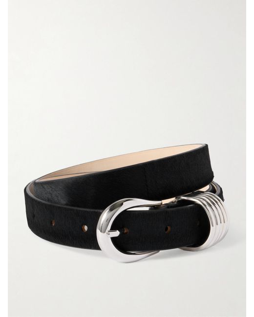 DEHANCHE Black Hollyhock Calf Hair Belt
