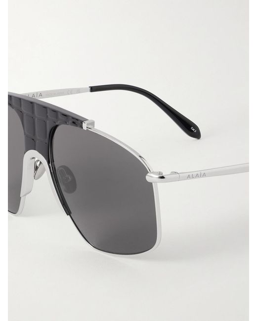 Alaïa Metallic Aviator-Style-Tone And Acetate Sunglasses