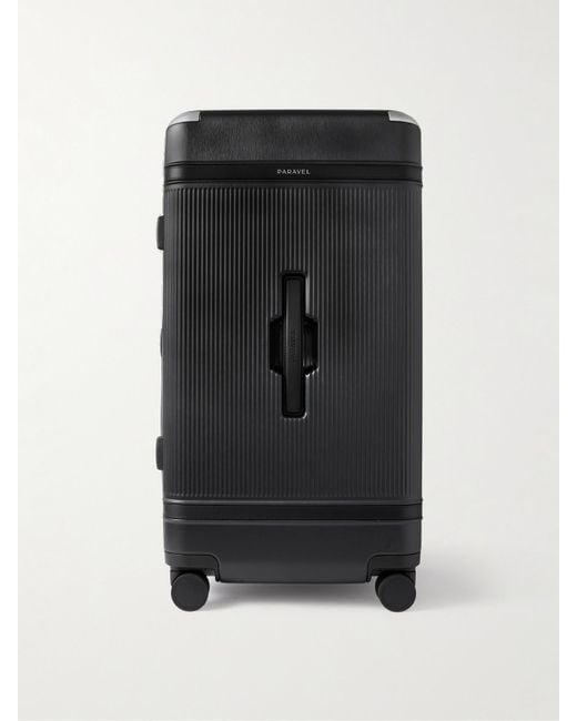 Paravel Black Aviator Trunk Vegan Leather-Trimmed Recycled-Hardshell Suitcase