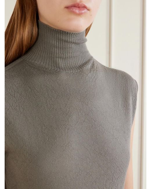 Rick Owens Gray Ribbed Cashmere Top