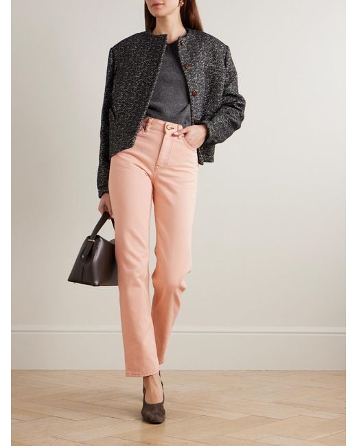 Blazé Milano Natural Clapotis Paso Cropped High-Rise Straight-Leg Jeans