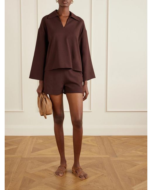 TOVE Purple Poplin Shorts