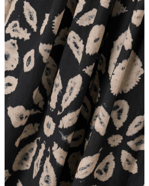 Sea Black Thea Embellished Shirred Tie-Dyed Cotton-Blend Voile Midi Dress