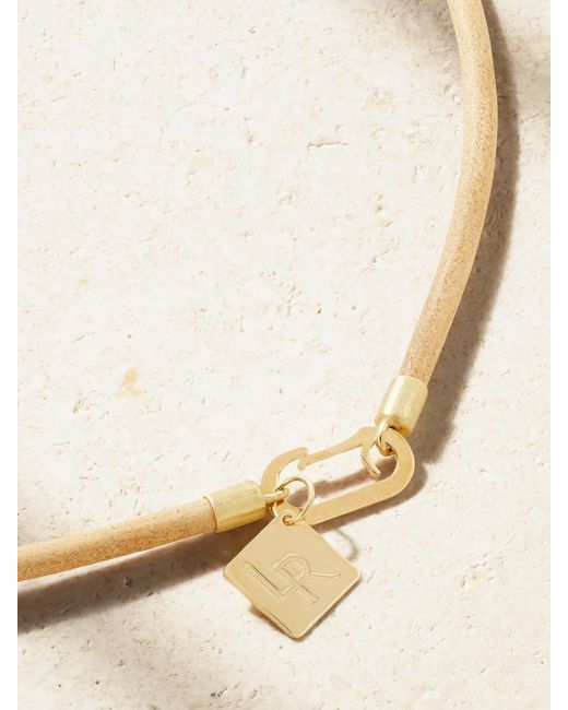 Lauren Rubinski Natural 14-Karat, Enamel And Leather Necklace