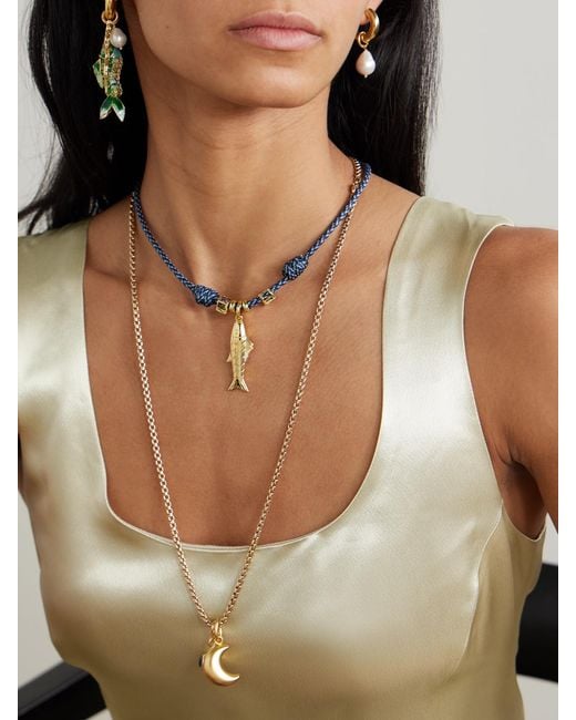 Joolz by Martha Calvo Metallic Largo-Plated And Cord Necklace