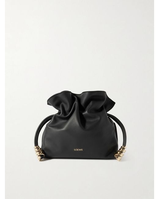 Loewe Black Flamenco Mini Embellished Leather Clutch
