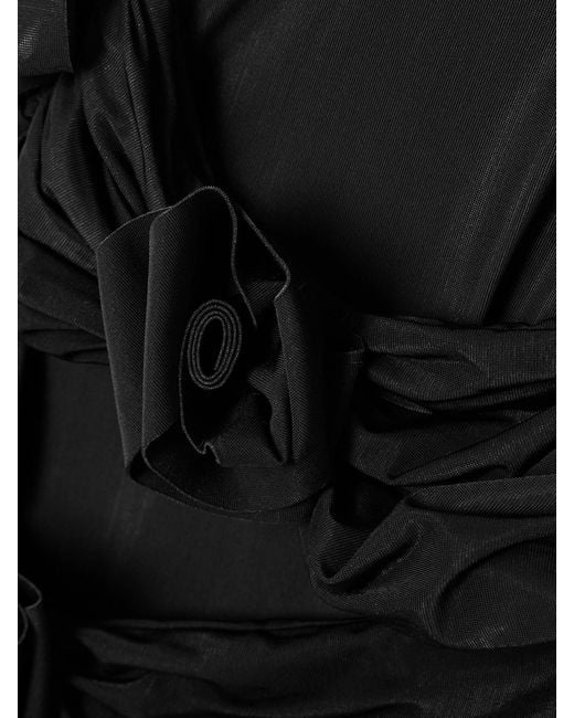 Maygel Coronel Black Abisso Appliquéd Cutout Ruched Stretch-Jersey Maxi Dress