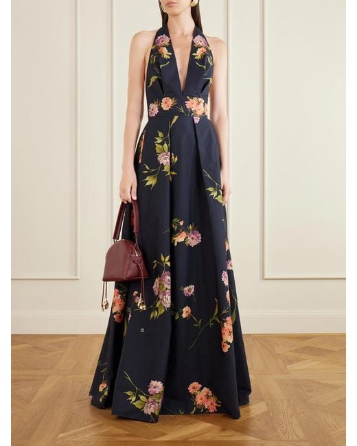 Erdem Red Flora Leather Shoulder Bag