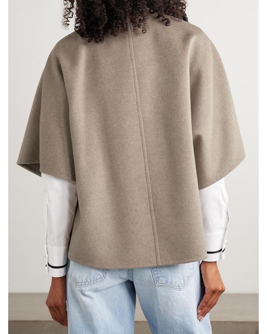 Max Mara Natural Leticia Jacke Aus Kaschmir Mit Cape-Effekt