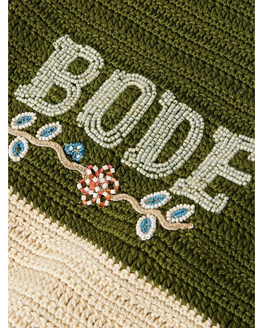 Bode Green Marsh Embellished Crocheted Cotton Tote