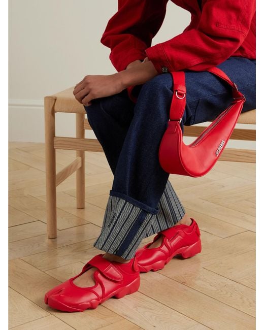 Nike Red Air Rift Sneakers Aus Leder Mit Geteilter Kappe