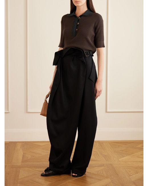 J.W. Anderson Black Cotton-Blend Polo Shirt