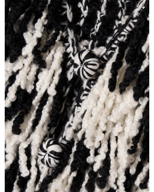 Suzie Kondi Black Shala Cropped Fringed Cashmere Cardigan