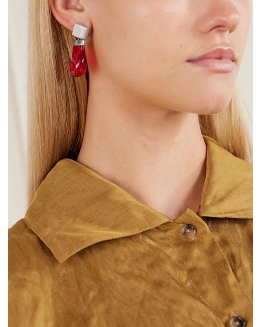 Khaite Red Keefe-Toned Resin Earrings