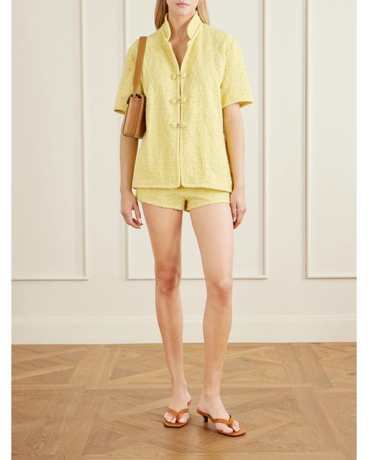 LIBEROWE Yellow Madeline Tweed Shorts