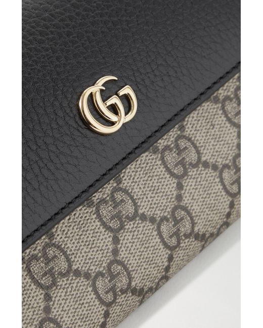 GG Marmont Petite textured-leather and printed coated-canvas wallet
