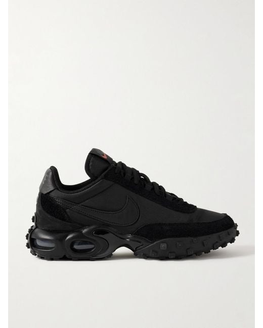 Nike Black Air Max Waffle Sp Sneakers Aus Veloursleder Und Mesh Mit Nubukleder- Und Lederbesätzen