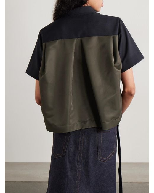 Sacai Blue Hemd Aus Baumwolle Und Shell