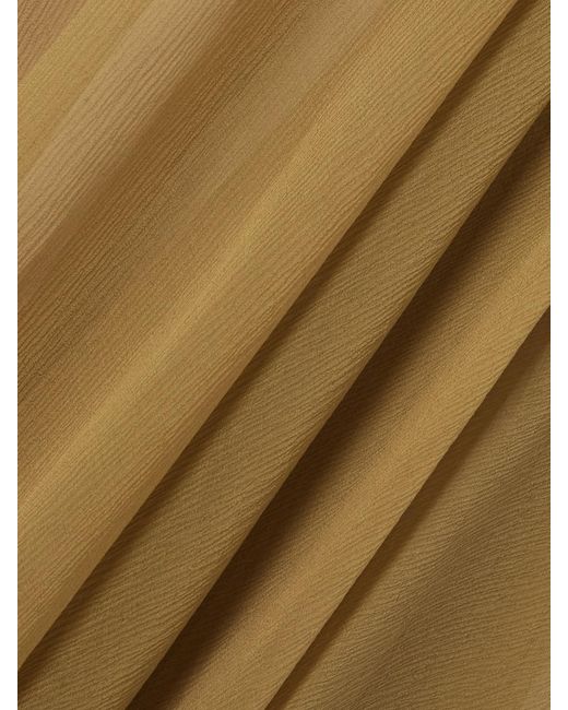 Chloé Natural Pleated Silk-Mousseline Midi Skirt