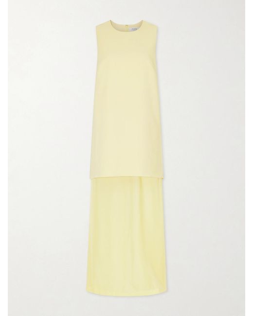 La Ligne Yellow Crepe And Chiffon Maxi Dress