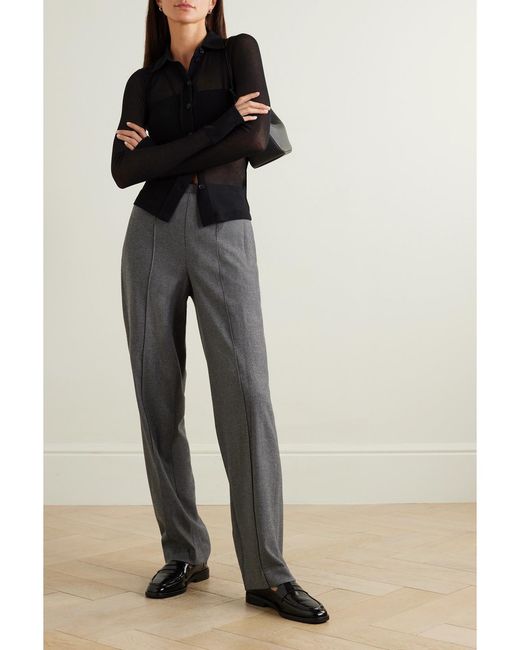 Vince Gray Hose Mit Geradem Bein Aus Gebürstetem Strick