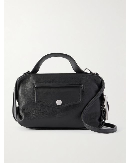 Simone Rocha Black Biker Mini Buckled Textured-Leather Shoulder Bag