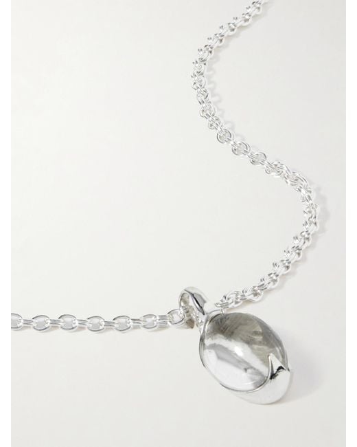 Loren Stewart White Orb Sterling Quartz Necklace