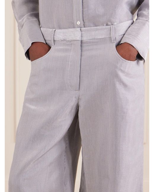 Twp Multicolor Dylan Striped Cotton-Blend Gabardine Wide-Leg Pants